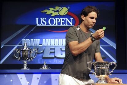 Nadal, en el sorteo de los emparejamientos del Abierto de tenis de Estados Unidos.