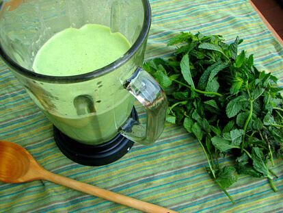 Gazpacho de hierbabuena y albahaca