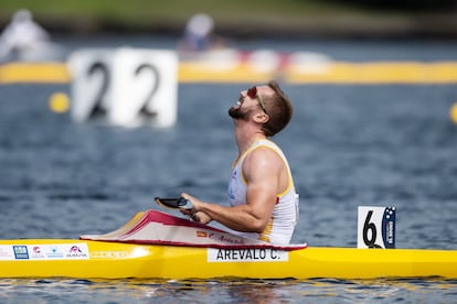 Carlos Arévalo, tras ganar el oro en K1 200 en Canadá.