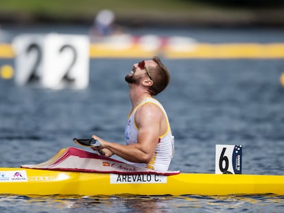 Carlos Arévalo, tras ganar el oro en K1 200 en Canadá.