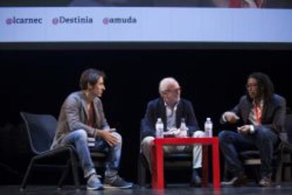 De izda. a dcha., el cofundador de Privalia, Lucas Carn&eacute;, el empresario Juanjo Azc&aacute;rate y Amuda Goueli, de Privalia.
