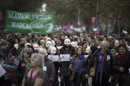 Manifestación en Barcelona en el día contra la violencia de género, el pasado 25 de noviembre. 