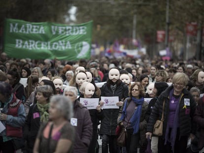 Manifestación en Barcelona en el día contra la violencia de género, el pasado 25 de noviembre. 