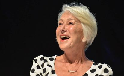La actriz Helen Mirren en el Cannes Lions Festival este miércoles.