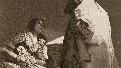 Grabado dedicado al &#039;Coco&#039; de la serie los &#039;Caprichos&#039;, de Goya.