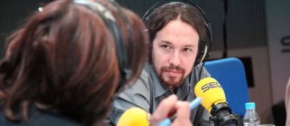 Pablo Iglesias is interviewed on Cadena Ser on Monday.