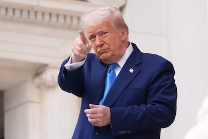 Donald Trump, en un acto en Arlington este lunes.