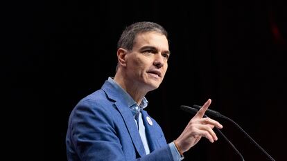 El presidente del Gobierno, Pedro Snchez, en la inauguracin del congreso de los socialistas valencianos, el sbado en Valencia.