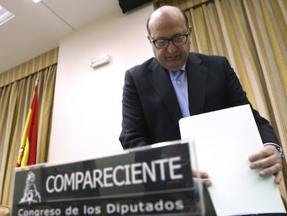 El presidente del Tribunal de Cuentas, Ramón Álvarez de Miranda durante una comparecencia en el Congreso de los Diputados.