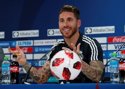 Ramos, durante la rueda de prensa previa a la final del Mundial de Clubes.