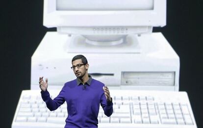 Sundar Pichai intervienen en la Google I/O 2013.