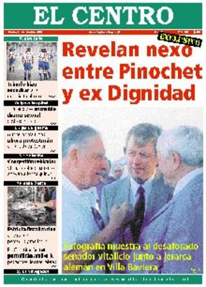 La foto de Pinochet tomada en 1987 en la Colonia Dignidad, publicada por el periódico <i>El Centro, </i>de Talca.