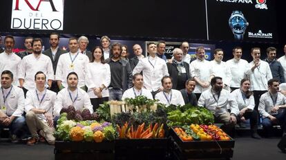 Huevo frito de sabores y cigala con concha, los sabores de Madrid Fusión