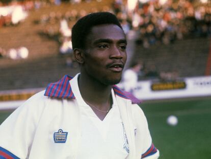 Laurie Cunningham representing England in 1977.