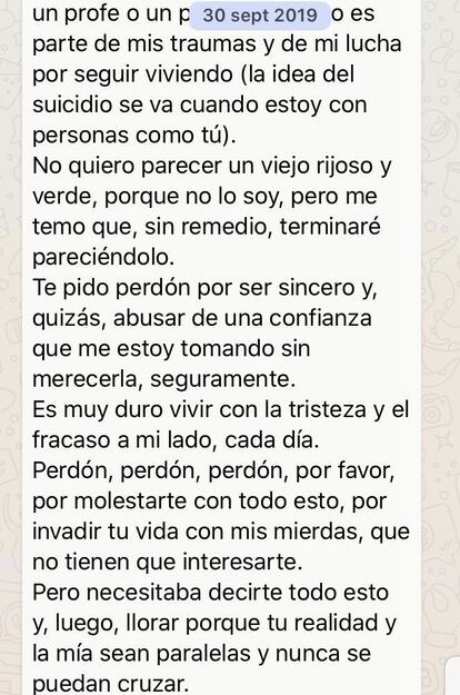 Otro de los mensajes de WhatsApp.