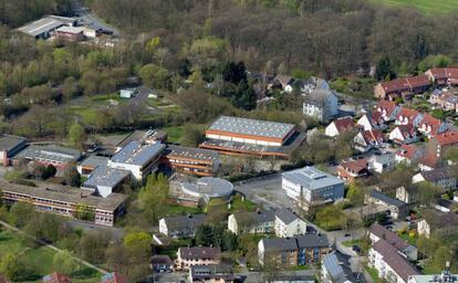 Vista aérea del instituto secundario Kaethe Kollwitz, en Luenen, en el oeste de Alemania.