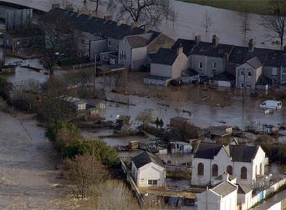Aspecto de la ciudad de Workington, una de las localidades más afectadas por las fuertes lluvias