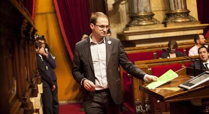 Joan Herrera, en el Parlament.