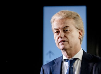 The Hague (Netherlands), 01/02/2024.- El líder ultra Geert Wilders, a su llegada a una nueva ronda de negociación para formar Gobierno el pasado 1 de febrero.