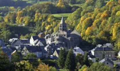 Panorámica de Orcival, en la región francesa de Auvernia.