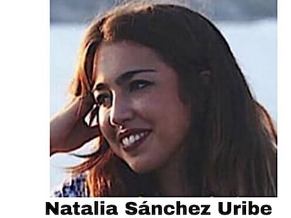 A tweet with the photo of missing student Natalia Sánchez Uribe.