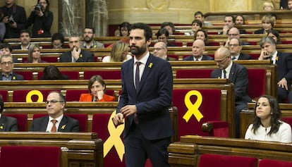 Roger Torrent, en la sessió de constitució del Parlament.