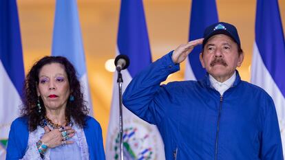 El presidente de Nicaragua, Daniel Ortega, y su esposa, la vicepresidenta Rosario Murillo