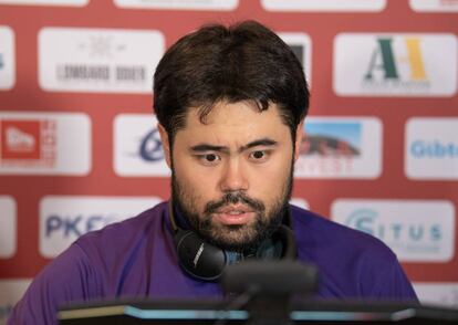 Hikaru Nakamura, durante una conferencia en el Festival de Gibraltar de 2019