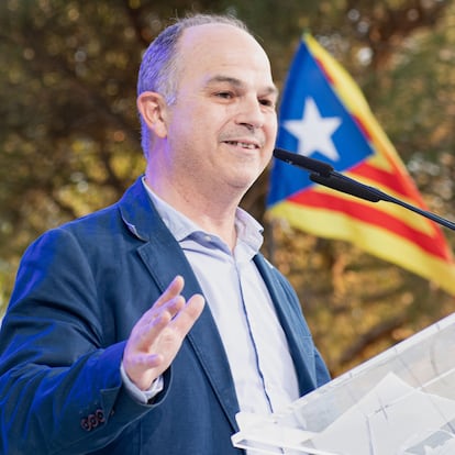 ELNA FRANCE, SPAIN - MAY 10: The secretary general of Junts per Catalunya, Jordi Turull, speaks during a Junts rally at the Antigues Escoles, on May 10, 2024, in Elna (France). This act is the last one of Junts in the electoral campaign for the Catalan elections of next May 12. (Photo By Gloria Sanchez/Europa Press via Getty Images)