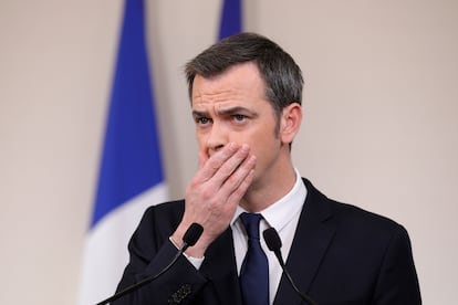 El ministro de Sanidad francés, Olivier Véran, en una comparecencia el 28 de marzo.