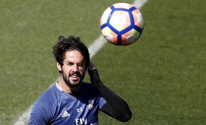 Isco, durante el entrenamiento. 