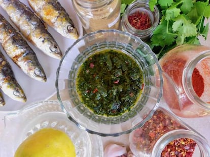 Chermoula (salsa magrebí de cilantro, ajo y especias)