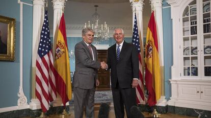 Dastis y Tillerson este jueves en Washington.