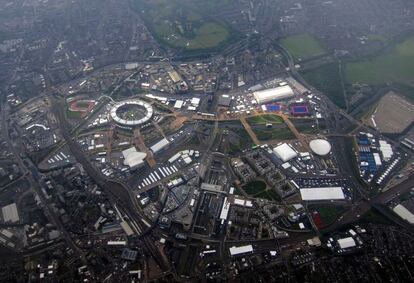 Vista aérea del Parque Olímpico en Stratford