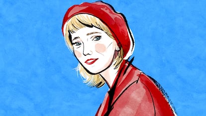 Ilustración de un retrato de la autora del libro Tansy E. Hoskins.