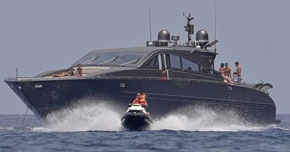 El yate alquilado por Cristiano Ronaldo, el 8 de julio en Formentera. 