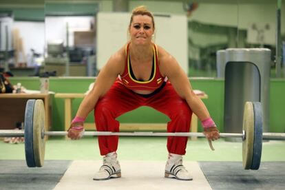 Lydia Valentín se entrena en la residencia Blume de Madrid.