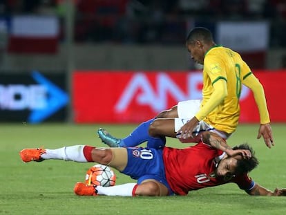 Un lance del Chile-Brasil, el jueves