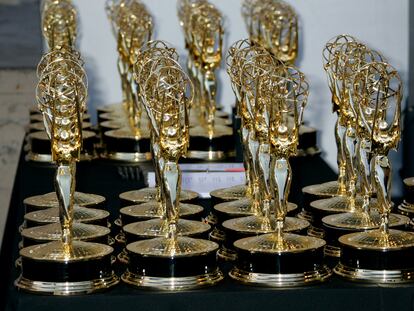 Estatuillas de los galardones creativos de los Emmy, en una edición pasada.