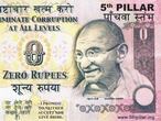 Billete de cero rupias contra la corrupci&oacute;n en India.