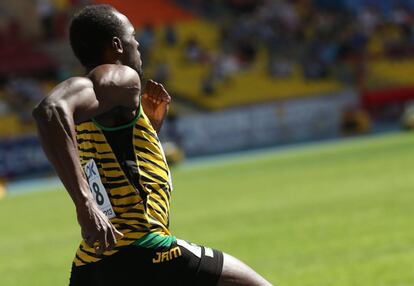 El velocista jamaicano Usain Bolt fue primero de su serie en las semifinales de 200 metros, con un tiempo de 20,12 segundos.