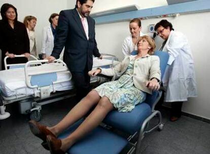 Esperanza Aguirre, durante el acto de presentación del edificio del hospital del Tajo.