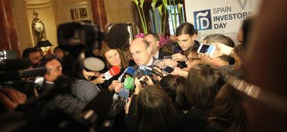 El ministro de Econom&iacute;a, Luis De Guindos, en el Spain Investors Day.