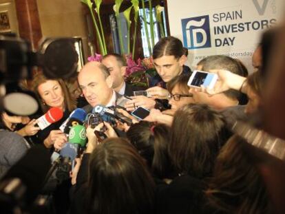 El ministro de Econom&iacute;a, Luis De Guindos, en el Spain Investors Day.