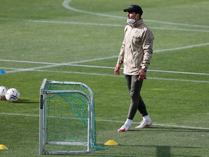 Simeone, en un entrenamiento.