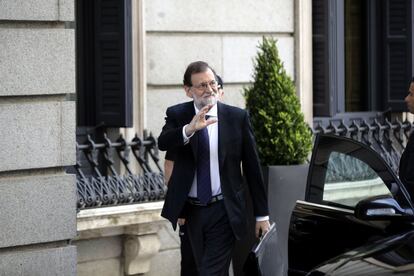 Mariano Rajoy llega al Congreso de los Diputados.