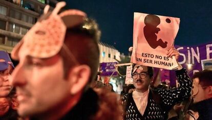 Manifestación proaborto en Chile.