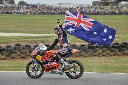 El australiano Jack Miller celebra su triunfo.