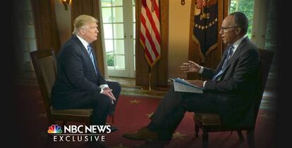 Momento de la entrevista de Trump en la NBC.