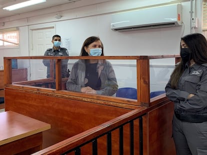 La trabajadora humanitaria española Juana Ruiz, el día 7 en el tribunal militar de Ofer, en Cisjordania.